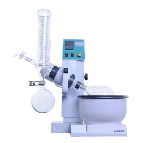 0.5L~2L Rotary evaporator with Teflon water bath, auto lifting, temperature & RPM digital display