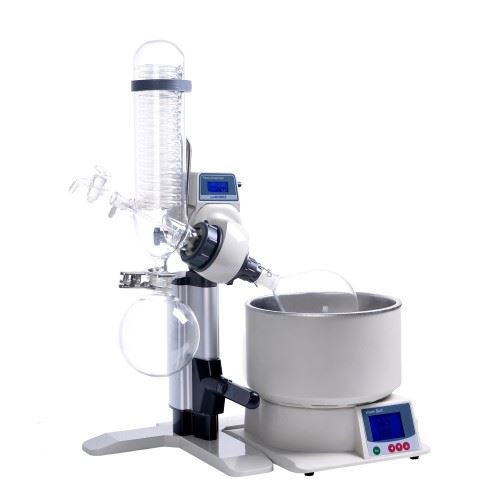.5L~2L Rotary Evaporator with water bath, 180rpm, double LCD display, Slide lift + Manual lift