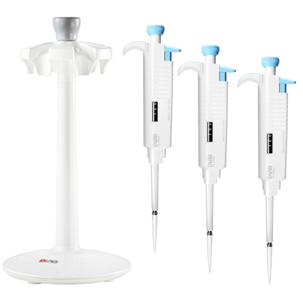 DLAB MicroPette Plus SET2 3 Adet Otomatik Pipet ve 6'lı Stand Komple 2-20, 20-200, 100-1000 μl Pipet Uçları Dahildir