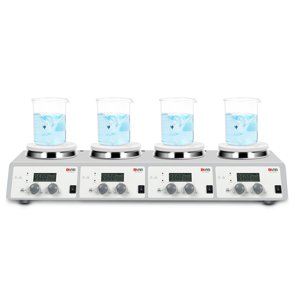 DLAB MS-H340-S4 SET 4 Bölmeli Isıtıcılı Manyetik Karıştırıcı SET 200... 1.500 rpm / 25... 340 °C / 4 x 10 L